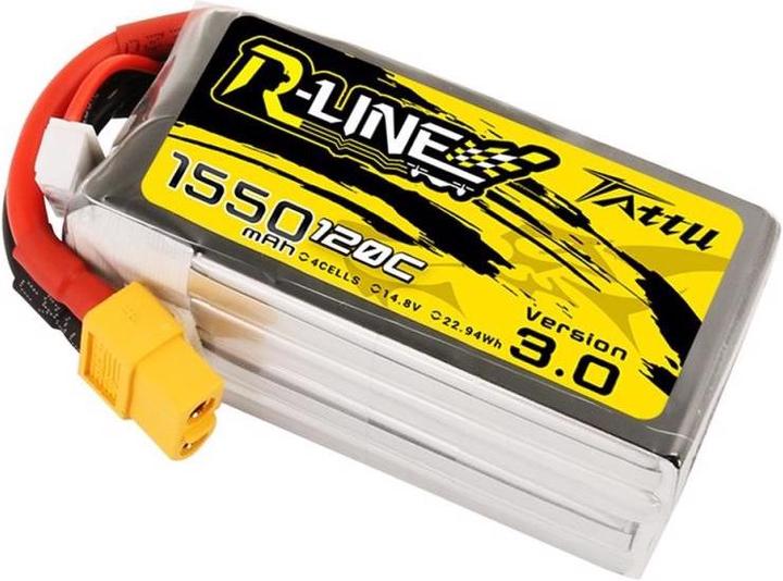 Actual product image Tattu RC Battery LiPo 1550 mAh 14.8 V 120C R-Line V3.0 (14.80 V, 1550 mAh)