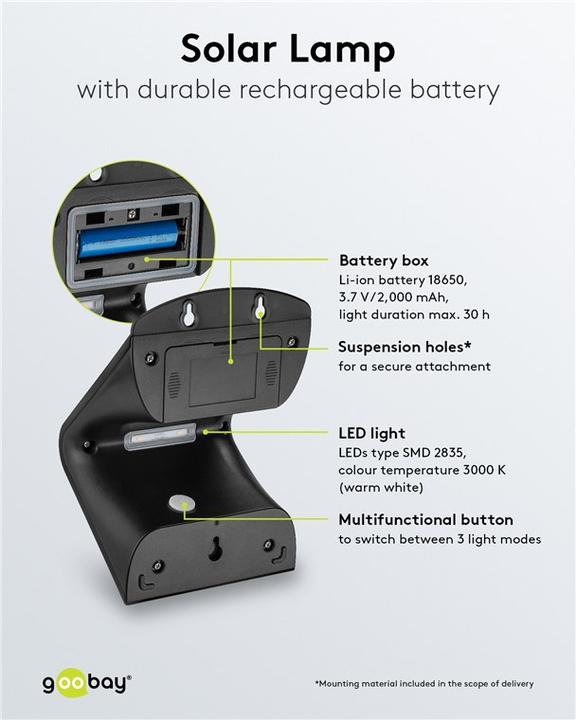Image du produit Goobay LED solaire (400 lm, IP65)