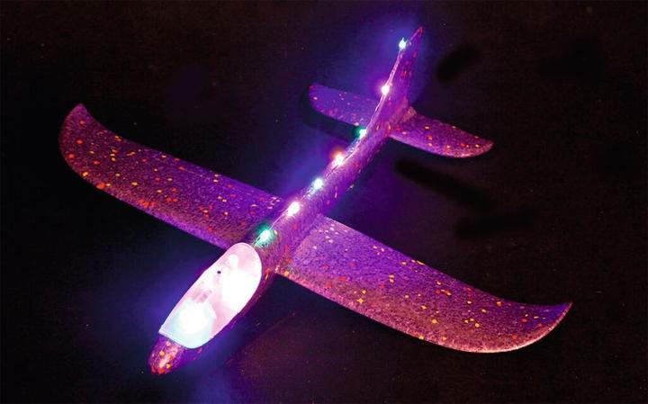 Produktbild leuchtender Segelflieger (mit LEDs) violett (Segelflugzeug)