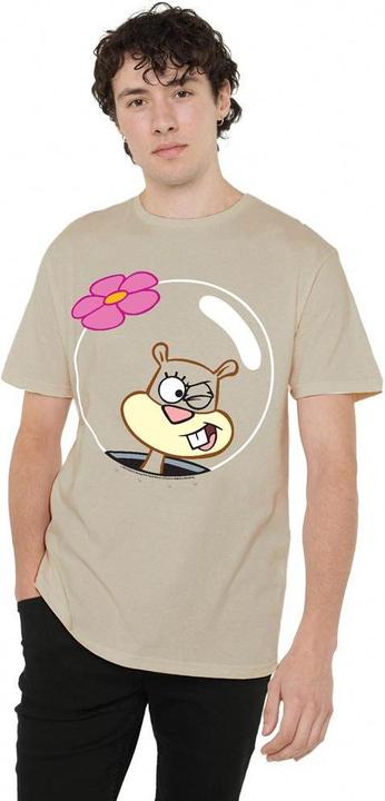 Actual product image Spongebob Squarepants Mens Wink Sandy Cheeks Face T-Shirt (S)