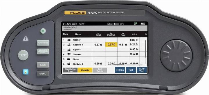 Fluke 1673FC SCH Multifunction Installation Tester 5580834 (CAT IV 300V, CAT III 600V)