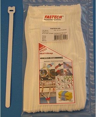 Produktbild Fastech ETK-7-2 Cabel Strap, weiss (Klettkabelbinder, 200 mm, 100 Stk.)