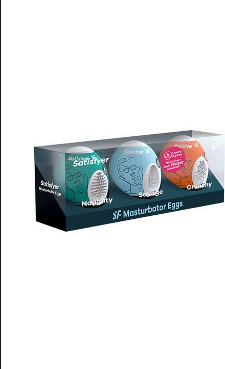 Produktbild Satisfyer Masturbator Egg Set - Naughty, Savage, Crunchy - 3 pcs