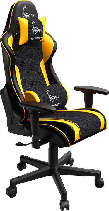 Produktbild Gembird Gaming chair SCORPION juodas mesh yellow skin