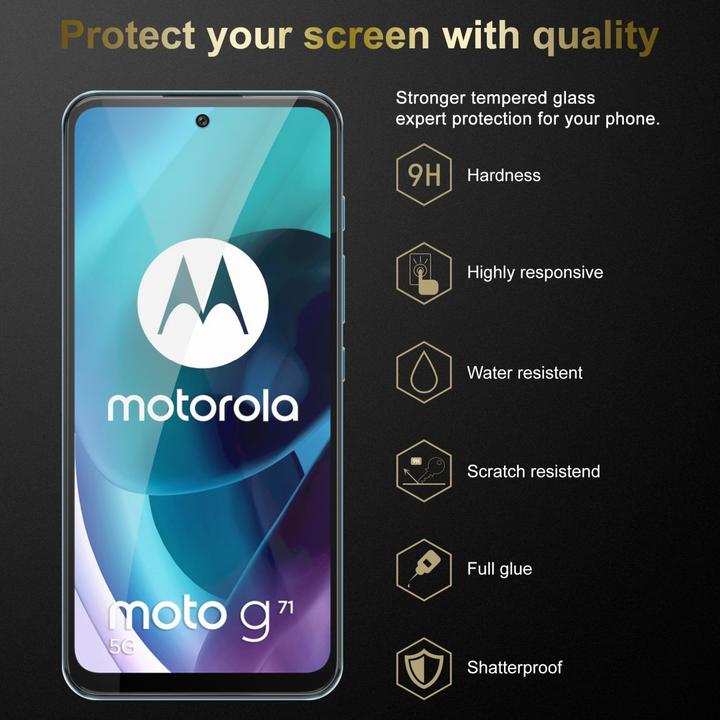 Actual product image Cadorabo Display protection glass (3 Piece, Motorola Moto G71 5G)