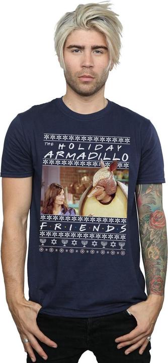 Actual product image Friends Mens Fair Isle Holiday Armadillo T-Shirt (XXL)