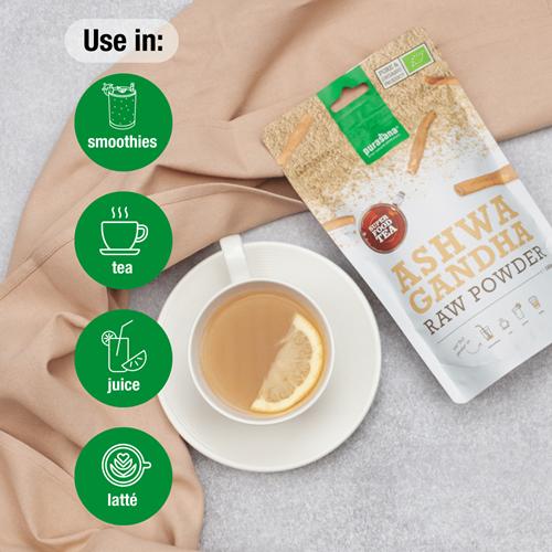 Actual product image Purasana ASHWAGANDHA 100 % Raw Powder BIO Indien (100 g)