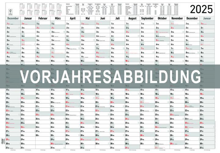 Alpha Edition Jahresplaner XL 14 Monate 2026 - Plakat-Kalender 100x70 cm - Jahresübersicht - Ferienübersicht - (German)