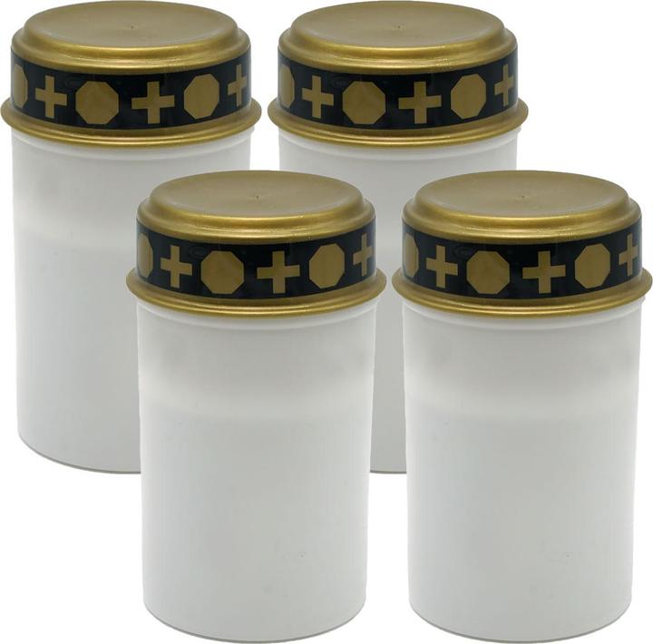 Produktbild Top ten 4er-Set LED-Grablicht, batteriebetrieben, weiss-matt, Friedhofskerze (4 x)