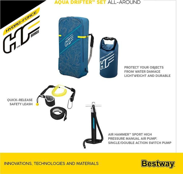 Actual product image Bestway HF SUP Aqua Drifter Set 335x84x15cm (335 cm, 1 pers.)