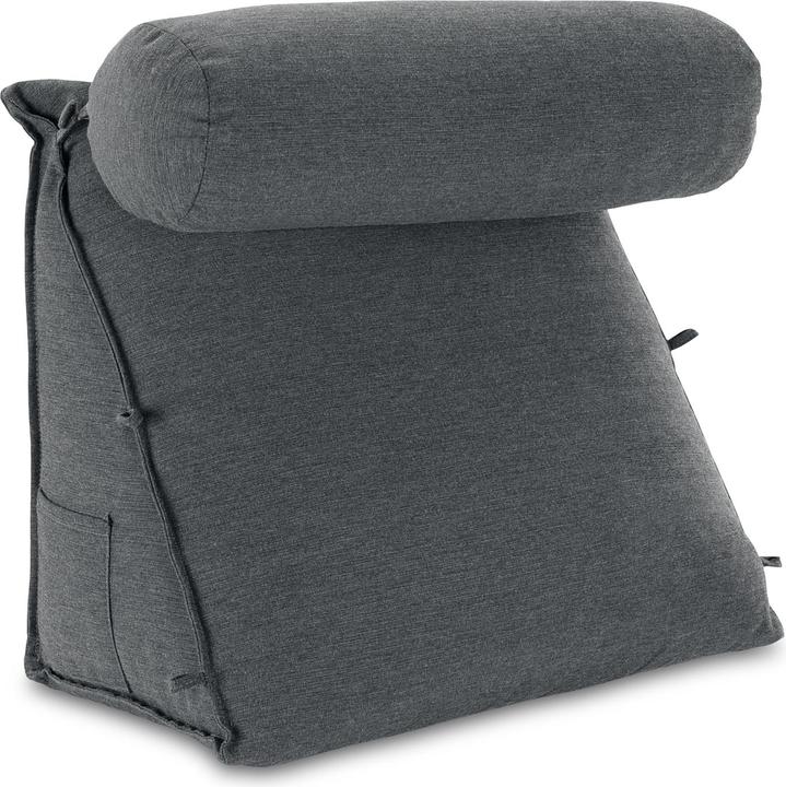 Aktivshop Rückenkissen Bett/Sofa mit Abnehmbarer Nackenrolle und Seitentasche, Rückenstützkissen mit (55 x 50 x 30 cm)
