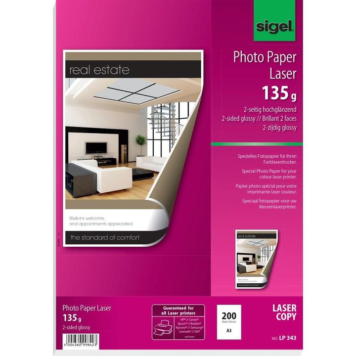 Produktbild Sigel Laser Fotopapier (135 g/m², A3, 200 x)