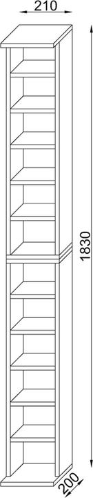 Image du produit VCM Armoire DVD CD (21 x 20 x 180 cm)