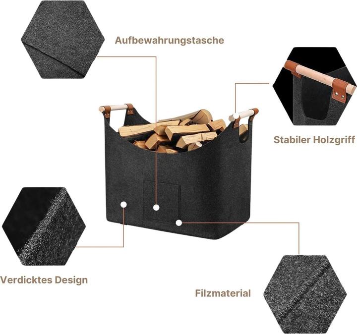 Produktbild Hermex Filzkorb (45 x 32 x 40 cm)