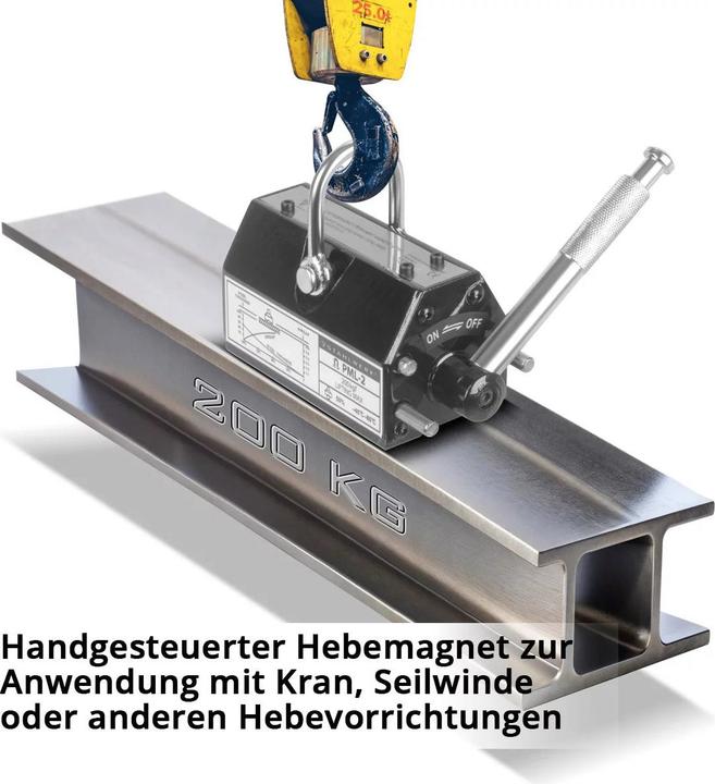 Produktbild Stahlwerk Lasthebemagnet mit 200 kg 440 lbs Tragkraft 700 kg 1543 lbs Zugkraft (1 x)