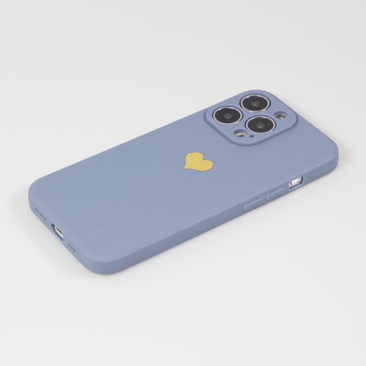 Produktbild PhoneLook Hülle Silikon Mat Herz gold (Apple iPhone 15 Pro Max)
