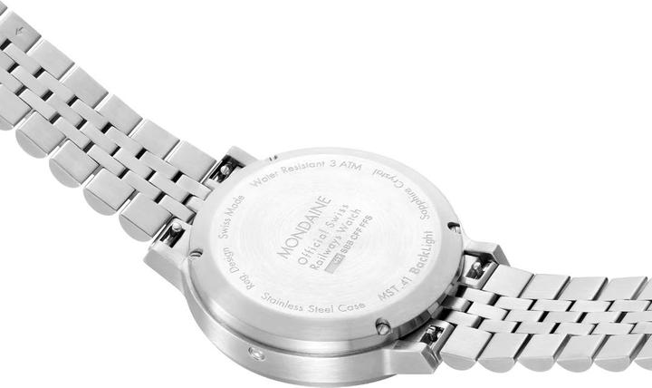 Produktbild Mondaine MST.4101B.SJ Stop2go Horloge - Stationsklok - Saffierglas - Staal - Zilver - 41 mm breed - Quartz - (Swiss Made, 41 mm)