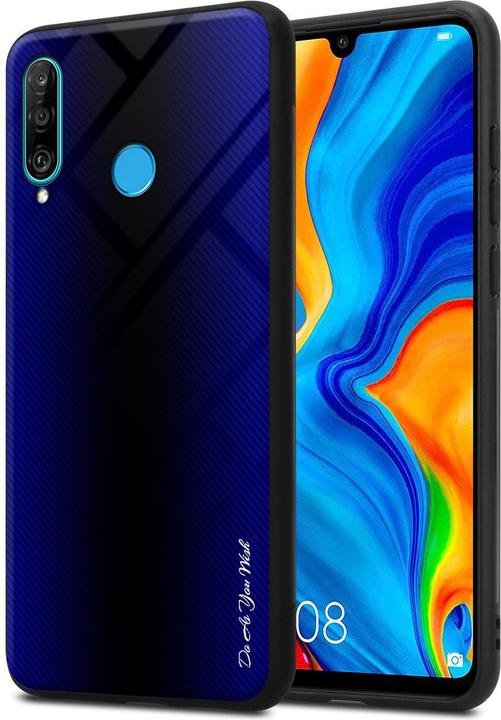 Actual product image Cadorabo TPU Striped Glass Cover (Huawei P30 Lite)