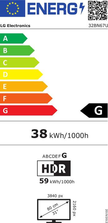 Energie-Label LG 32BN67U-B (3840 x 2160 Pixel, 32")