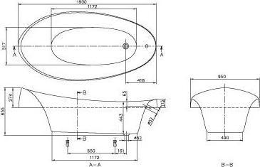Produktbild Villeroy & Boch V&B Einbauwanne AVEO ov 1900x950mm we (245 l, 190 cm, 95 cm)