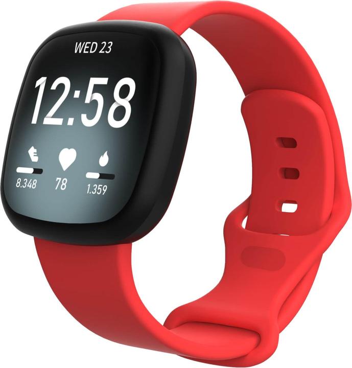 Actual product image Cover-Discount Fitbit Versa 4 / Sense 2 - Silicone Replacement Bracelet Red (Silicone)