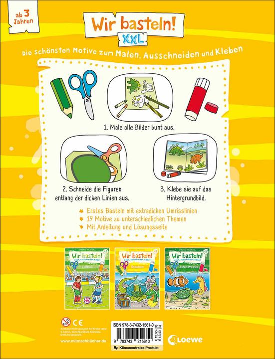 Immagine prodotto Loewe Facciamo del bricolage! XXL - I motivi più belli da dipingere, ritagliare e incollare (giallo)
