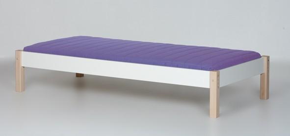 Produktbild Manis-h Manis h Kinderbett 90 x ohne Lattenrost Snow white mit Buche Pfosten (90 x 200 cm)