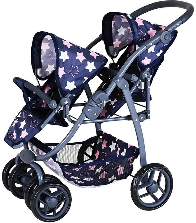 Knorrtoys Zwillingspuppenwagen Milo - "star blue pink"