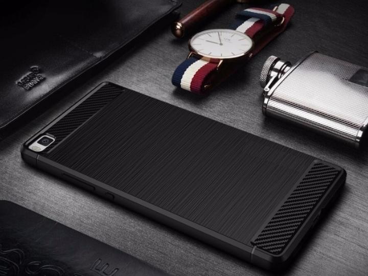 Produktbild Screenguard Huawei P8 Hülle Carbon Brushed Soft TPU (Huawei P8)