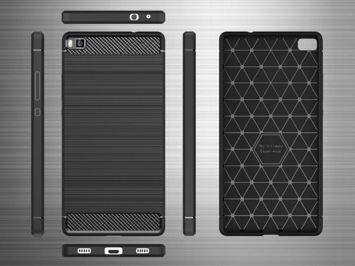Produktbild Screenguard Huawei P8 Hülle Carbon Brushed Soft TPU (Huawei P8)
