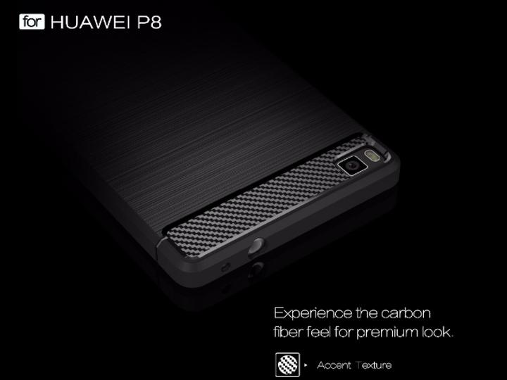 Produktbild Screenguard Huawei P8 Hülle Carbon Brushed Soft TPU (Huawei P8)