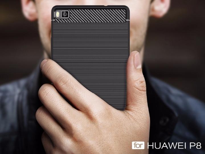 Produktbild Screenguard Huawei P8 Hülle Carbon Brushed Soft TPU (Huawei P8)