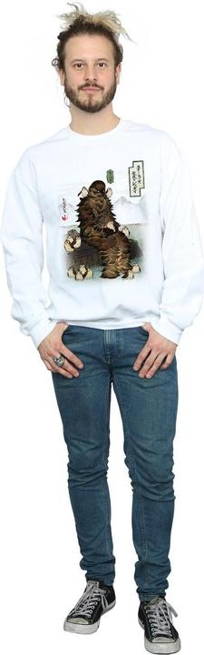 Actual product image Star Wars Mens The Last Jedi Japanese Chewbacca Porgs Sweatshirt (M)