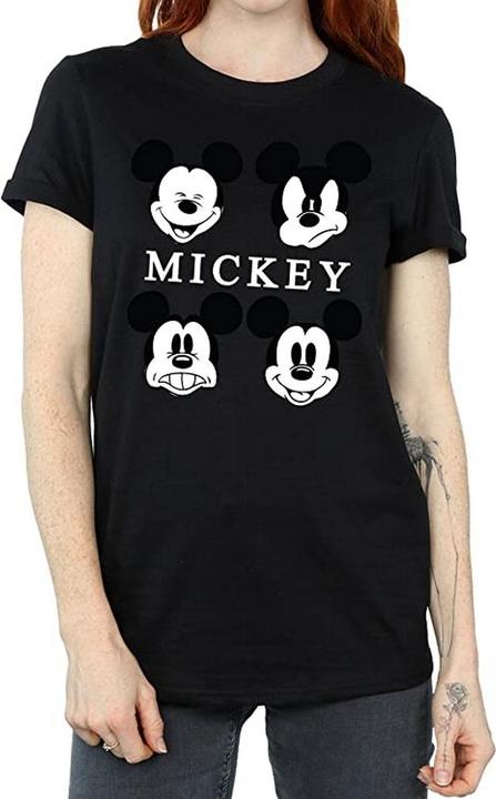 Actual product image Disney Womens/Ladies Mickey Mouse Head Cotton Boyfriend T-Shirt (L)