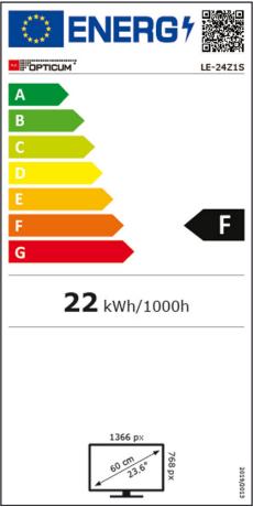 Etichetta energetica Opticum LE-24Z1 (24", Z1, LCD, HD, 2022)