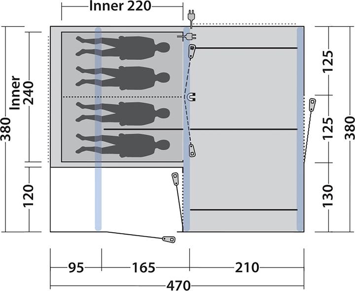 Image du produit Outwell Michigan 4 Air (Tente tunnel, 28.80 kg, 4 personnes)