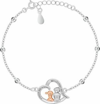 Brilio Silver - Silver bicolor bracelet for sister BRC218W