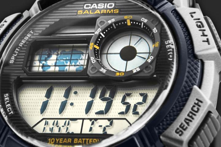 Actual product image Casio Mod. WORLD TIME ILLUMINATOR - 5 Alarms, 10 Year battery (Sports watch, 43 mm)