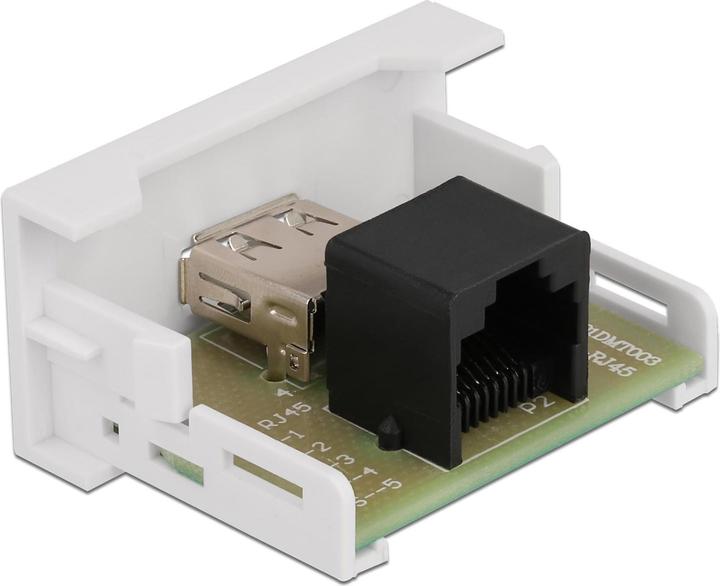 Produktbild Delock Easy 45 Modul USB 2.0 Typ-A Buchse zu RJ45 Buchse 22,5 x 45 mm (0.03 m)