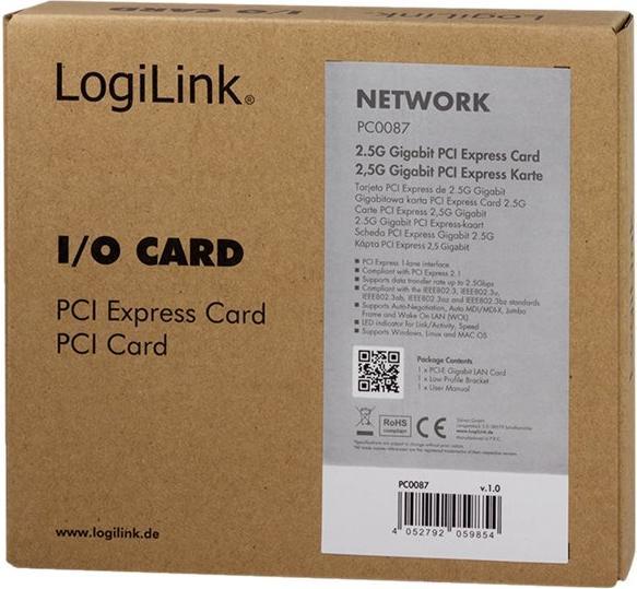 Actual product image LogiLink . RJ-45, PCIe 2.1 (PCI Express 2.1)