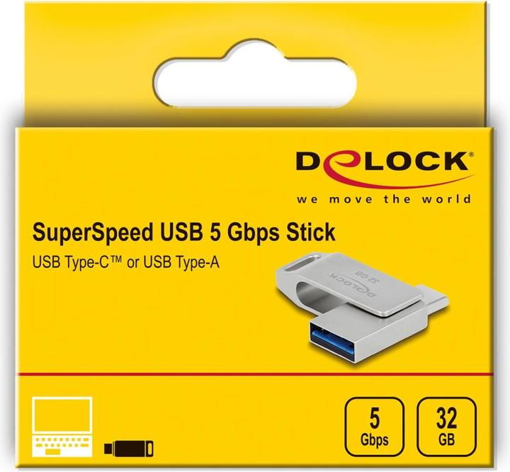 Produktbild Delock USB-Flash-Laufwerk (32 GB, USB 3.0, USB-A, USB-C)