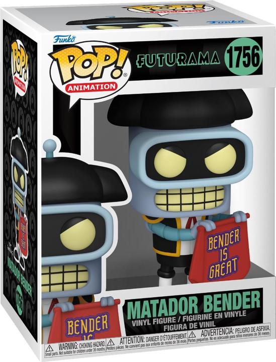 Actual product image Funko Futurama Pop! Animation Vinyl Figur Bender (Matador) 9 cm