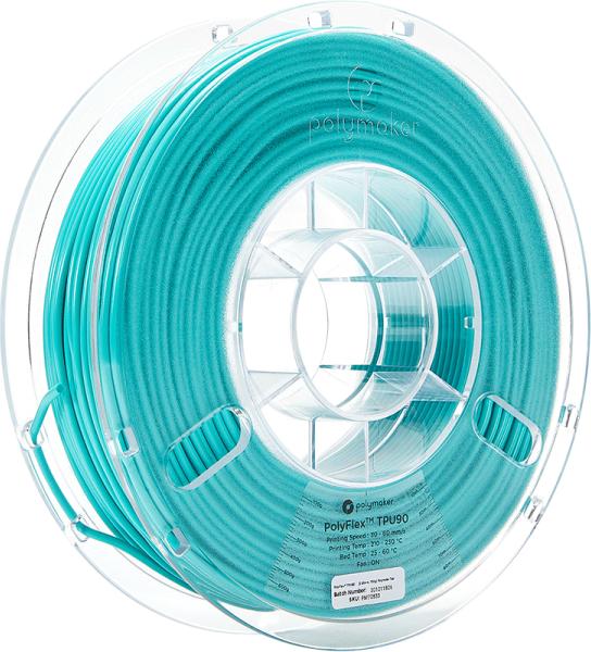 Image du produit Polymaker PolyFlex TPU90 - Teal - 2.85mm (TPU, 2.85 mm, 750 g, Bleu)