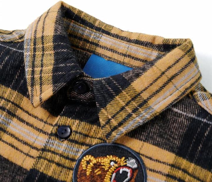 Immagine prodotto VidaXL Camicia da bambino a scacchi gialli e neri 128,Materiale: 100 (128)