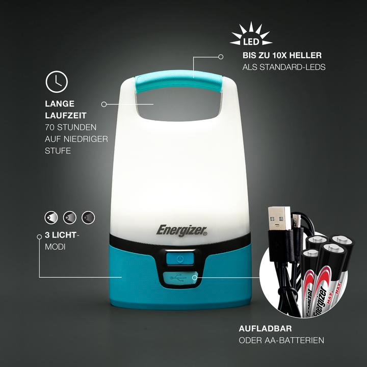 Actual product image Energizer E304157500 Hybrid Powered LED camping lantern 1250lm battery-powered Door