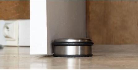 Actual product image Alba Doorstop, stainless steel surface, diameter: 110 mm round, height: 40 mm, weight: 1,050 g, wide, s (1 Piece, 11 x 4 cm)