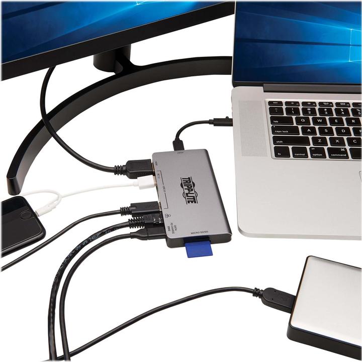 Produktbild Eaton USB-C Dock - 4K HDMI USB 3.2 Gen 1 USB-A Hub GbE Memory Card 100W PD Charging Detach (USB-C, 4 Ports)