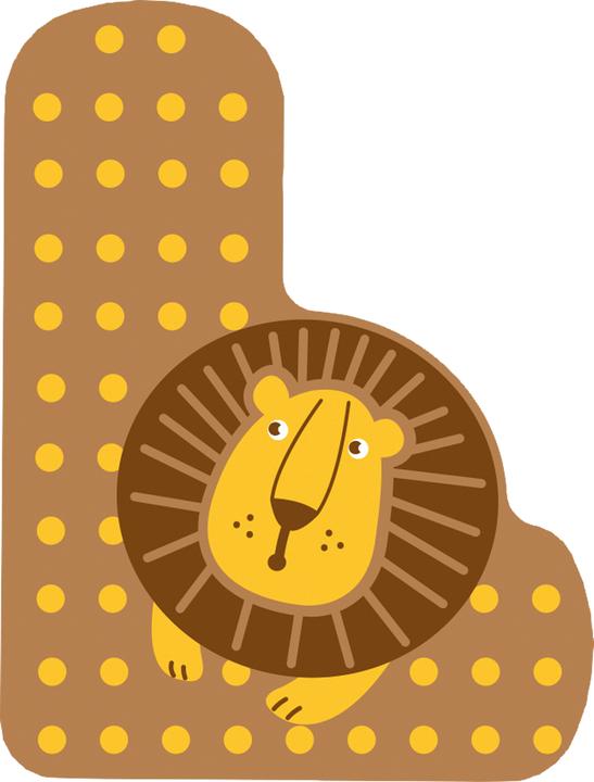 Actual product image small foot Wooden letter for children's room L