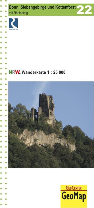 Actual product image Bonn, Siebengebirge and Kottenforst Sheet 22 topographical hiking map 1:25,000