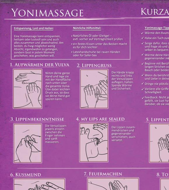 Valeurs nutritives et ingrédients Yoni-Massage Kurzanleitung (2020) - 23 Massage-Techniken für die Tantramassage und mehr Genuss (Allemand, Yella Cremer, 2015)